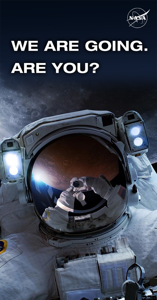 An astronaut recruitment poster